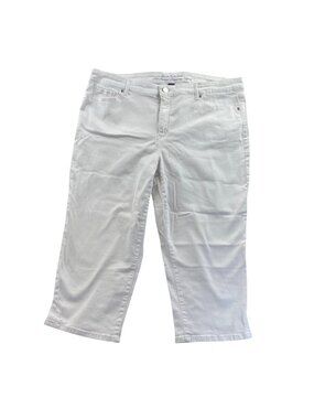 Gloria Vanderbilt Womens Jordyn Embroidered Capri Size 16 White Slimming Stretch